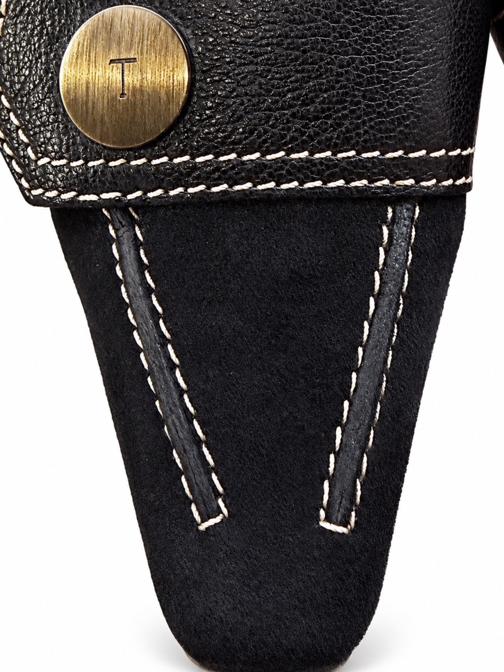 Tod's Black Leather and Suede Pointed Toe Heels  9.5 - Picture 3 of 7